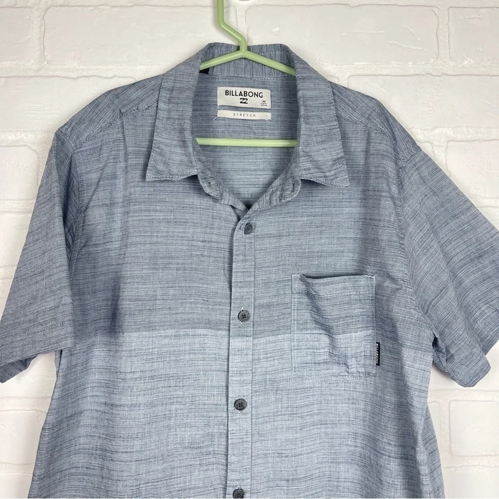 Billabong Short sleeve button down Boys Blue colour block size Medium